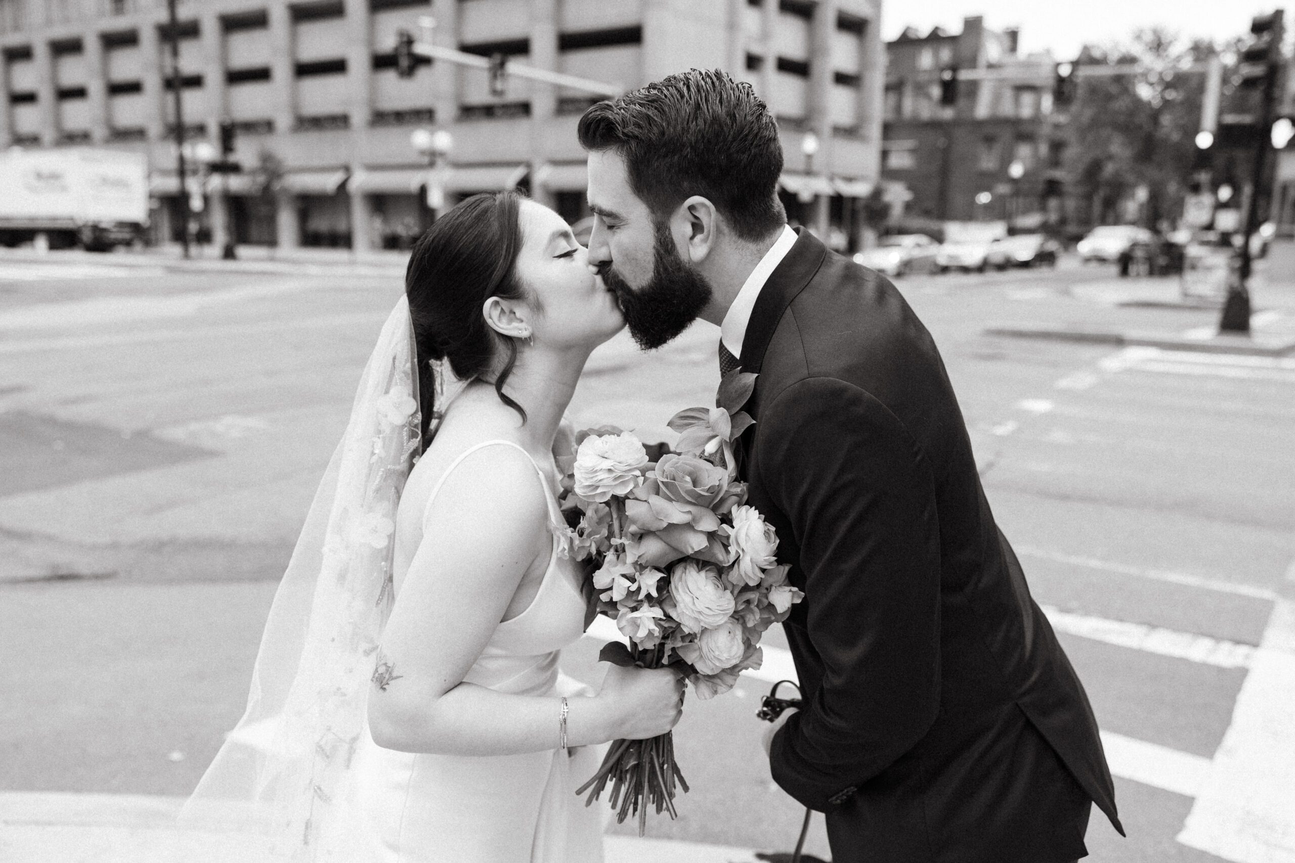 Wedding portraits in Boston on film photography